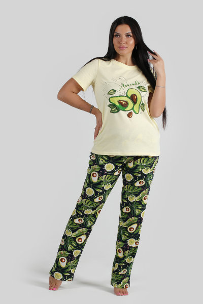 Пижама женская с брюками "Авокадо" арт.Пж-7 с доставкой в любой регион, высокое качество гарантируем