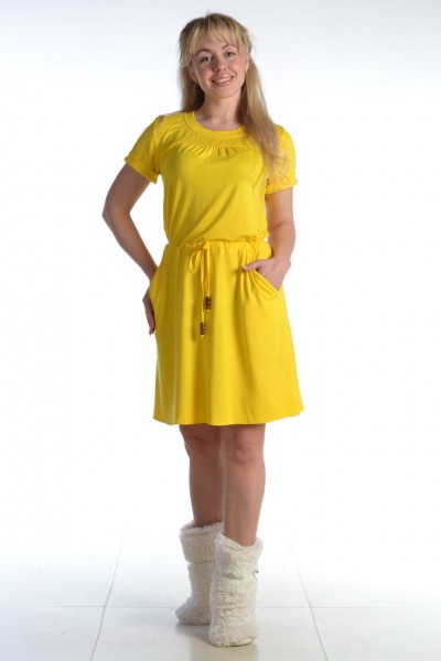 Платье женское  бежевое арт. ПЛ-129 вискоза (не жёлтое) 